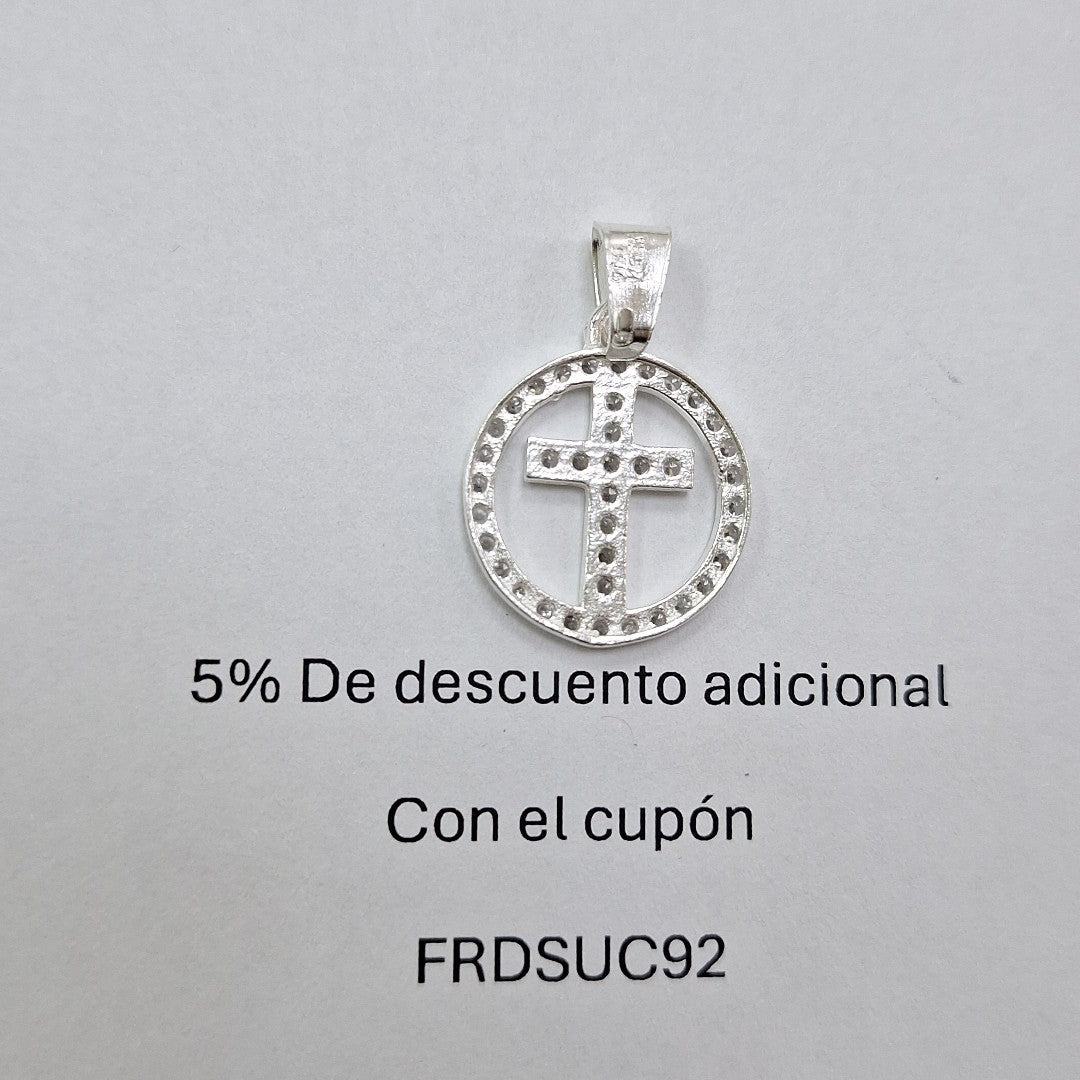 DIJE CRUZ C/CIRCONIAS PLATA .925 2.3 GR (NUEVO)