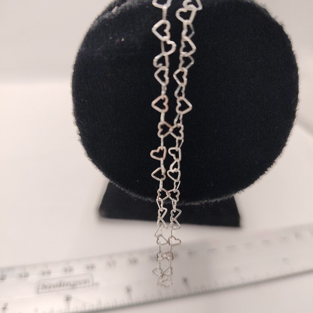 CADENA CORAZONES PLATA .925 60 CM 2.92 GR (NUEVO)