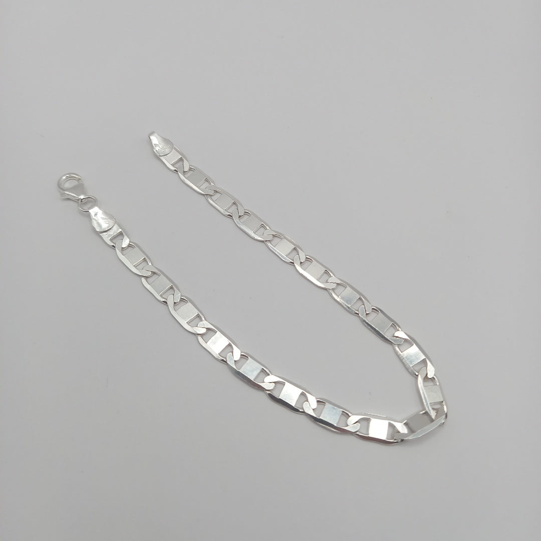 PULSERA TEJIDO ESPEJO PLATA .925 21 CM 7.8 GR (NUEVO)