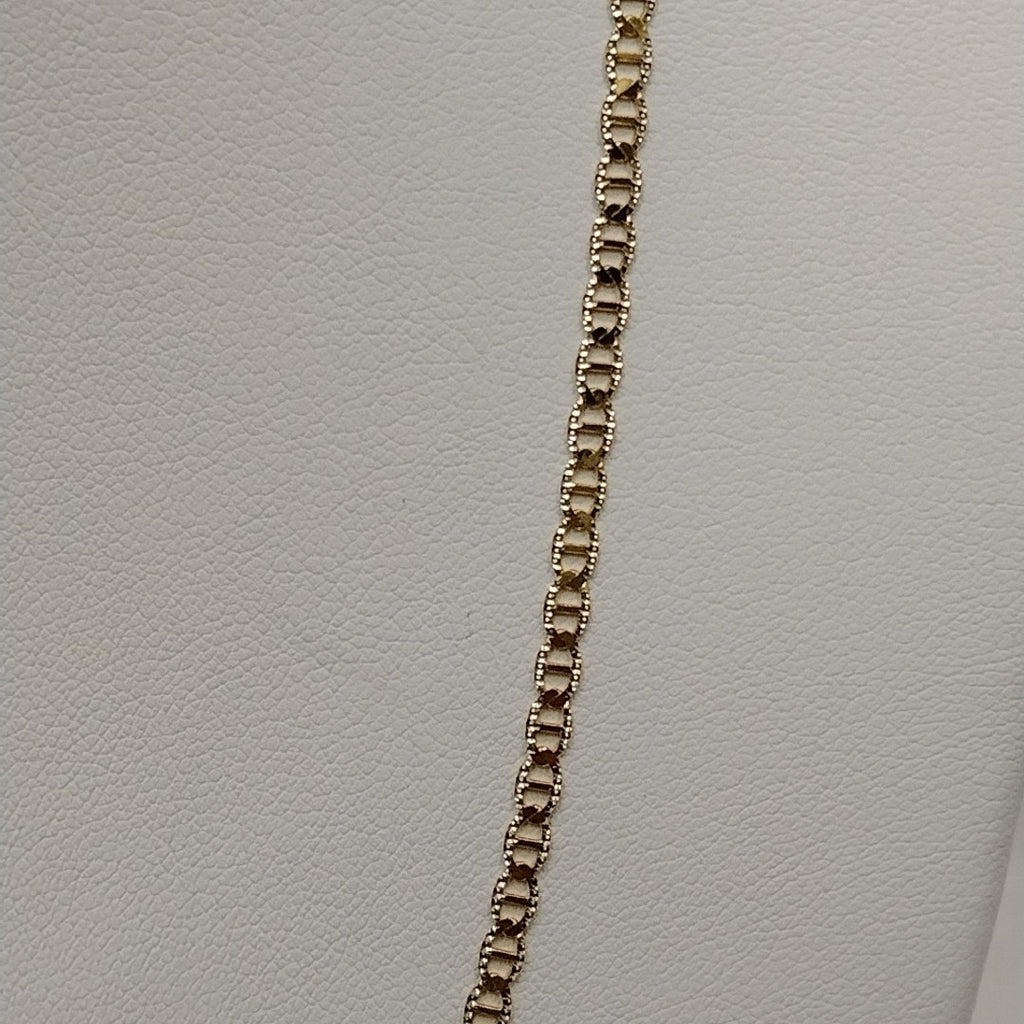 CADENAS TEJIDO GUCHI DIAMANTADO ORO 10K 55 CM 3.9 GR (NUEVO)