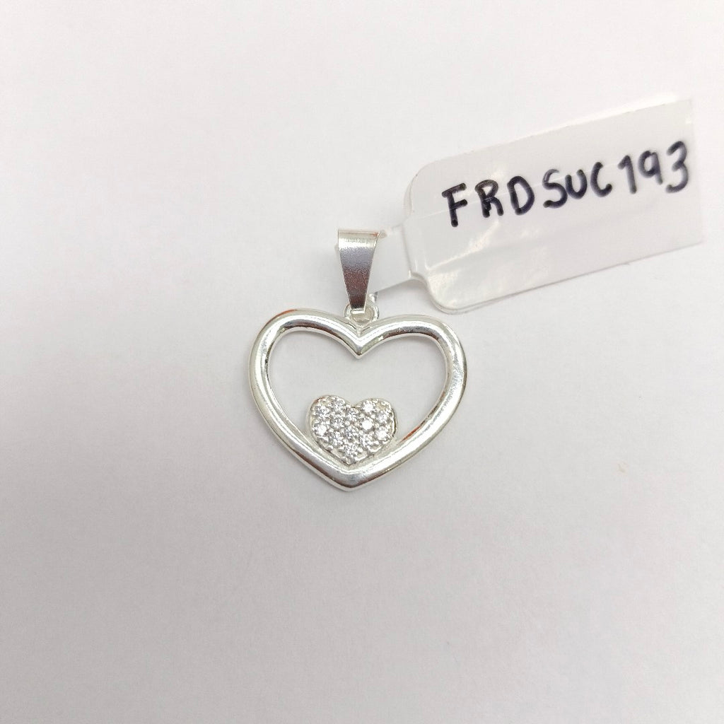 DIJE CORAZON C/CIRCONIAS PLATA .925 2.6 GR (NUEVO)