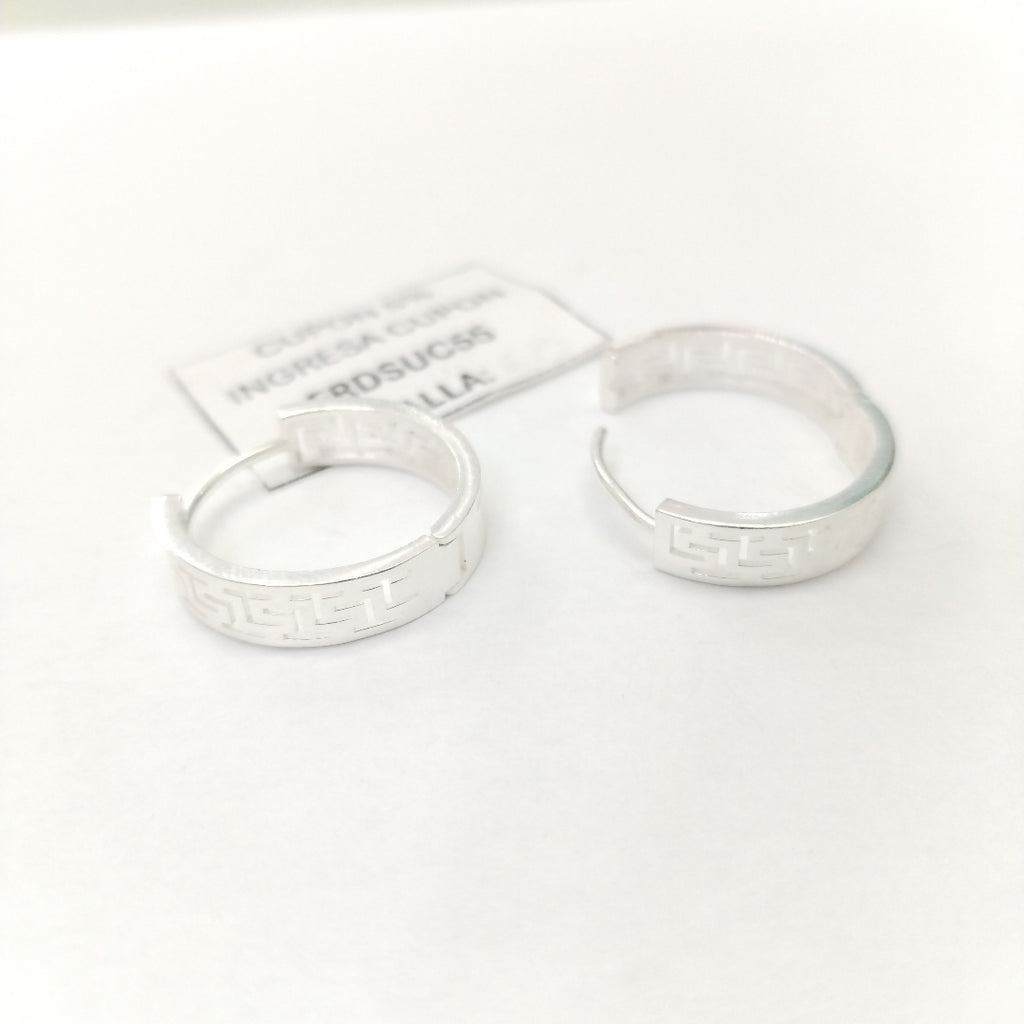 ARETES ARRACADAS GRECAS PLATA .925 4.13 GR (NUEVO)