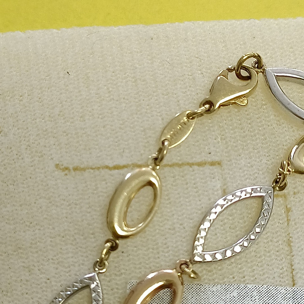 PULSERA ORO COMBINADO 14 K 3.4 GRMS (SEMINUEVO)