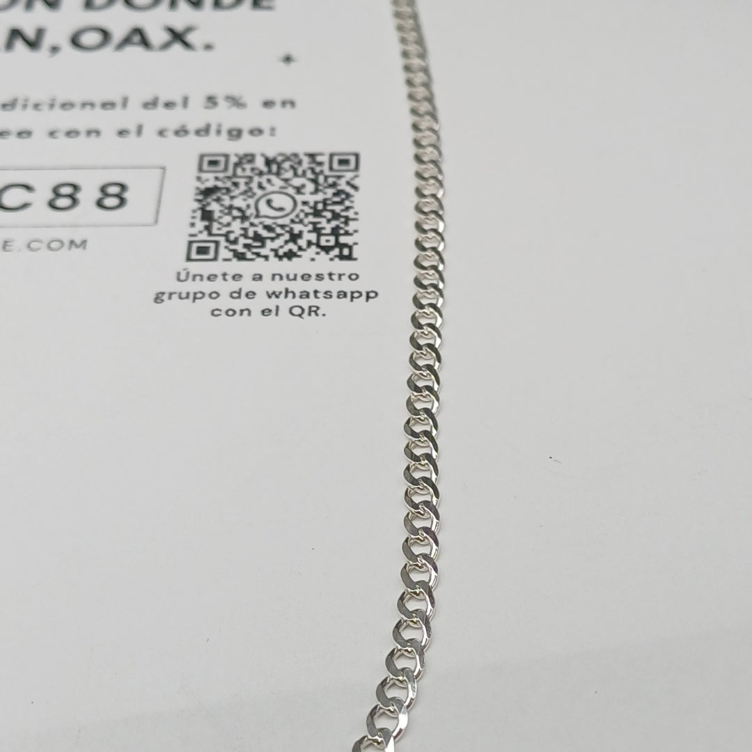 CADENA BARBADA PLATA .925 55 CM 8.52 GR (NUEVO)