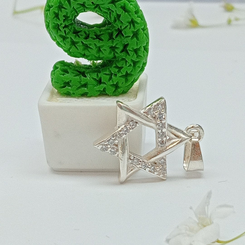 DIJE ESTRELLA DE DAVID C/CIRCONIAS PLATA .925 2.6 GR (NUEVO)