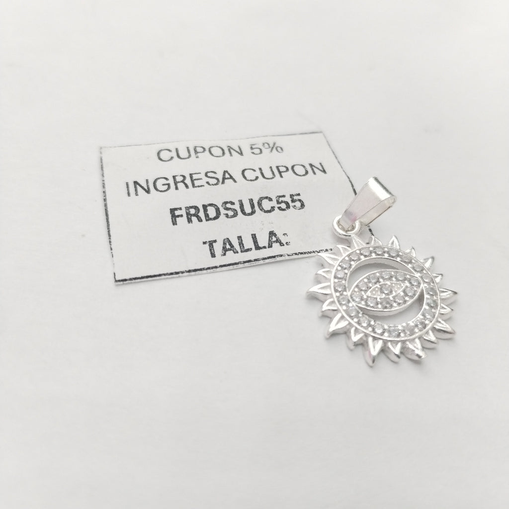 DIJE OJO MAGICO CON CIRCONIAS PLATA .925 2 GR (NUEVO)