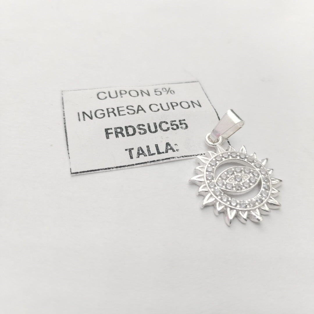 DIJE OJO MAGICO CON CIRCONIAS PLATA .925 2 GR (NUEVO)
