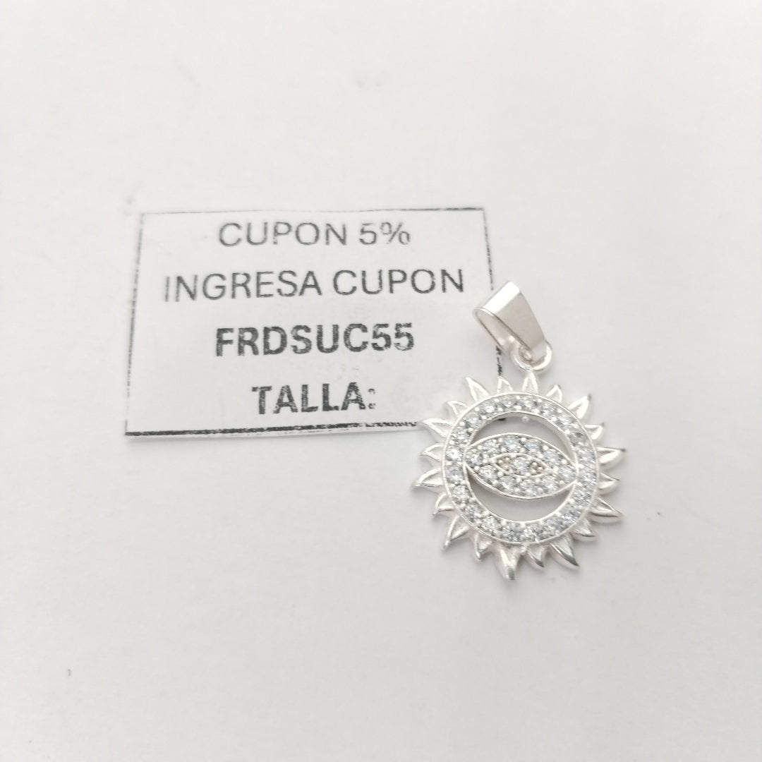 DIJE OJO MAGICO CON CIRCONIAS PLATA .925 1.9 GR (NUEVO)