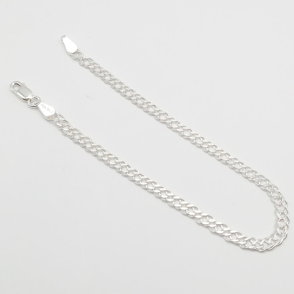 PULSERA DOBLE ESLABON PLATA .925 18 CM 3.53 GR (NUEVO)