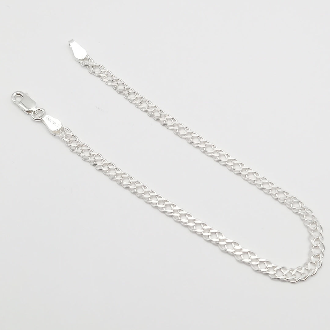 PULSERA DOBLE ESLABON PLATA .925 18 CM 3.53 GR (NUEVO)