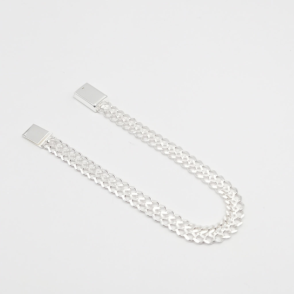 PULSERA TEJIDO CHINO PLATA .925 18 CM 7.6 GR (NUEVO)