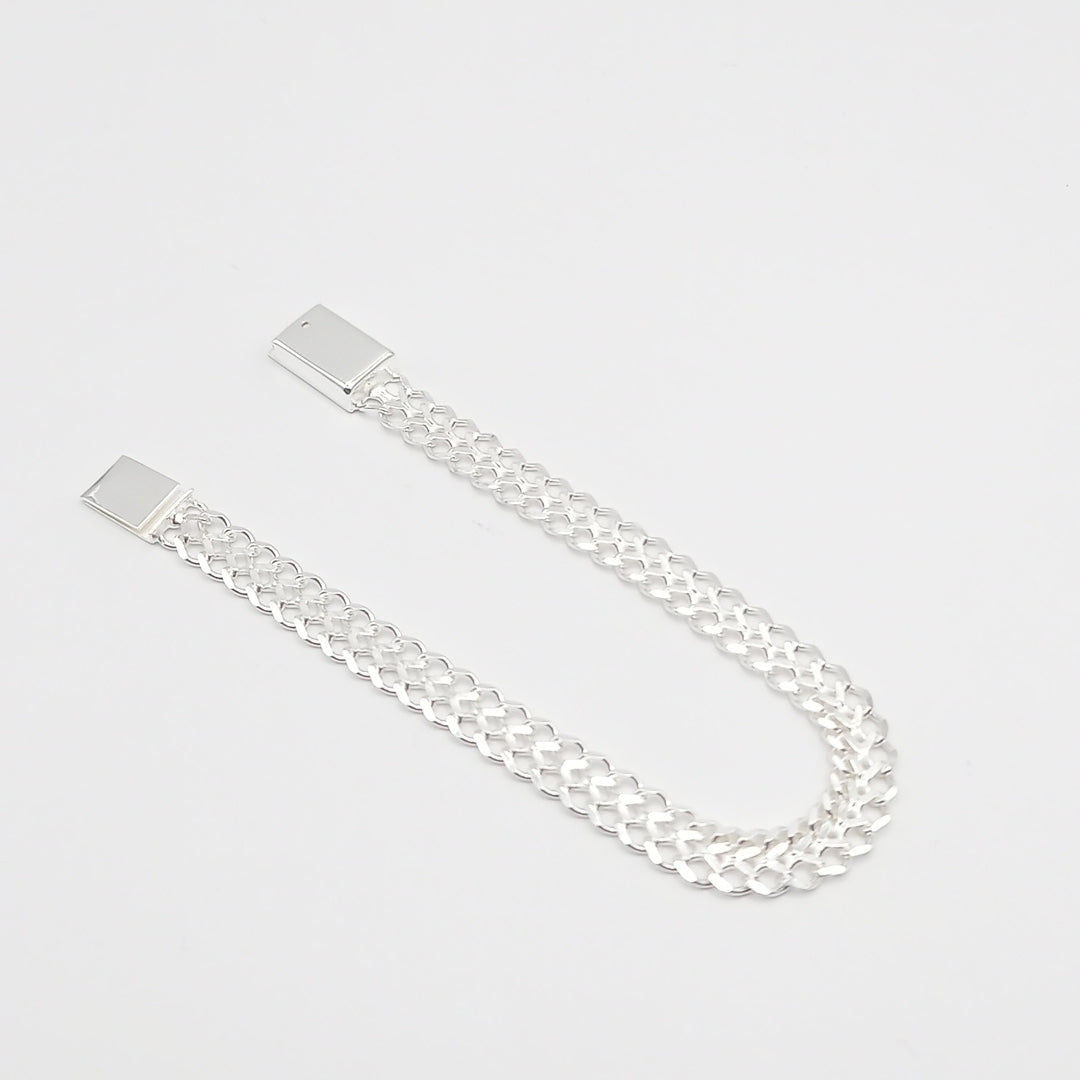 PULSERA TEJIDO CHINO PLATA .925 18 CM 7.6 GR (NUEVO)