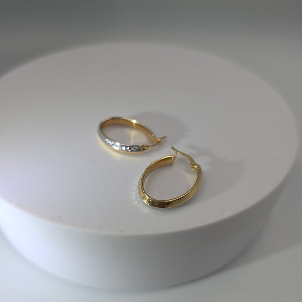 ARRACADAS PAR ORO, ORO COMBINADO 14 K 1.6 GRMS (SEMINUEVO)