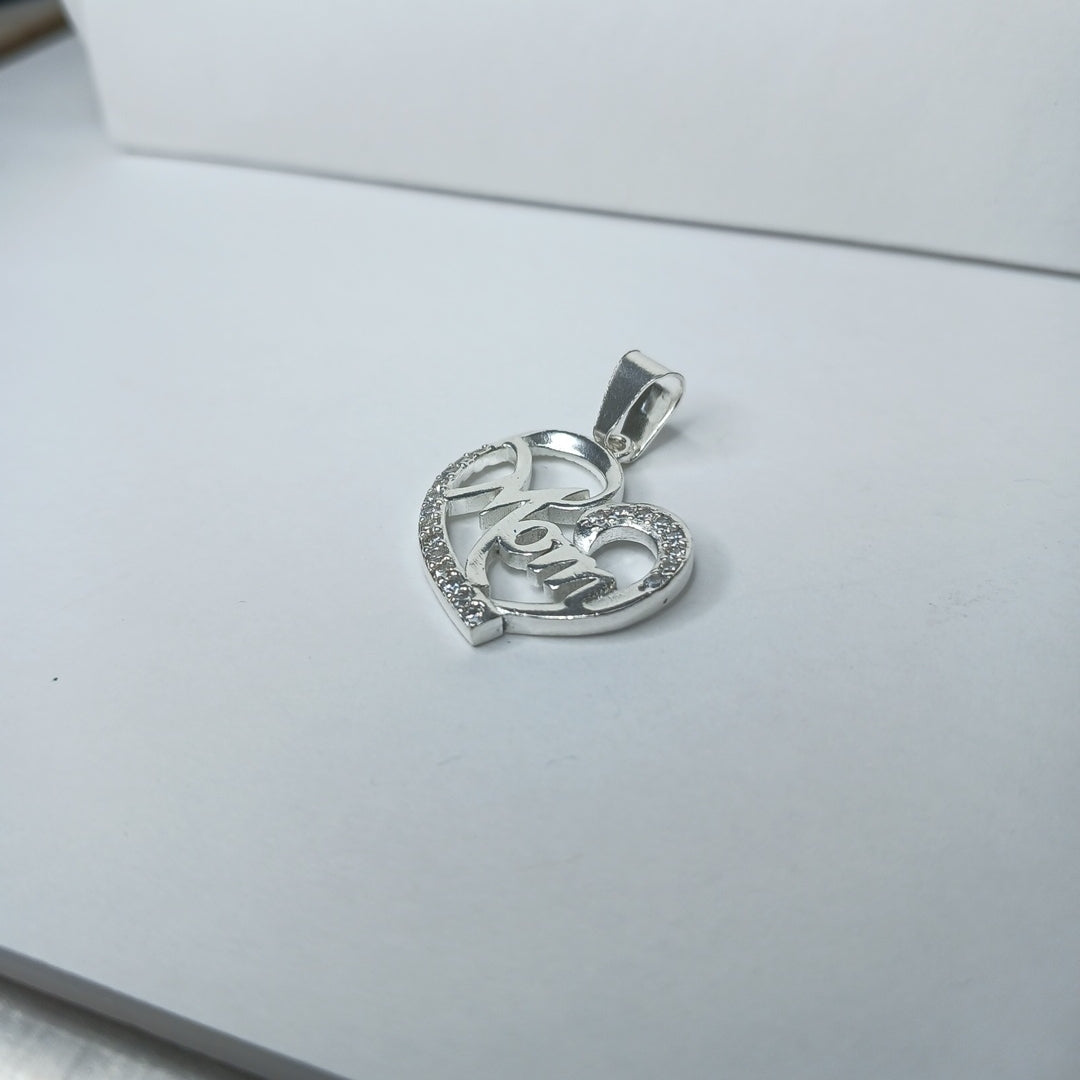 DIJE CORAZON C/CIRCONIAS PLATA .925 3.1 GR (NUEVO)