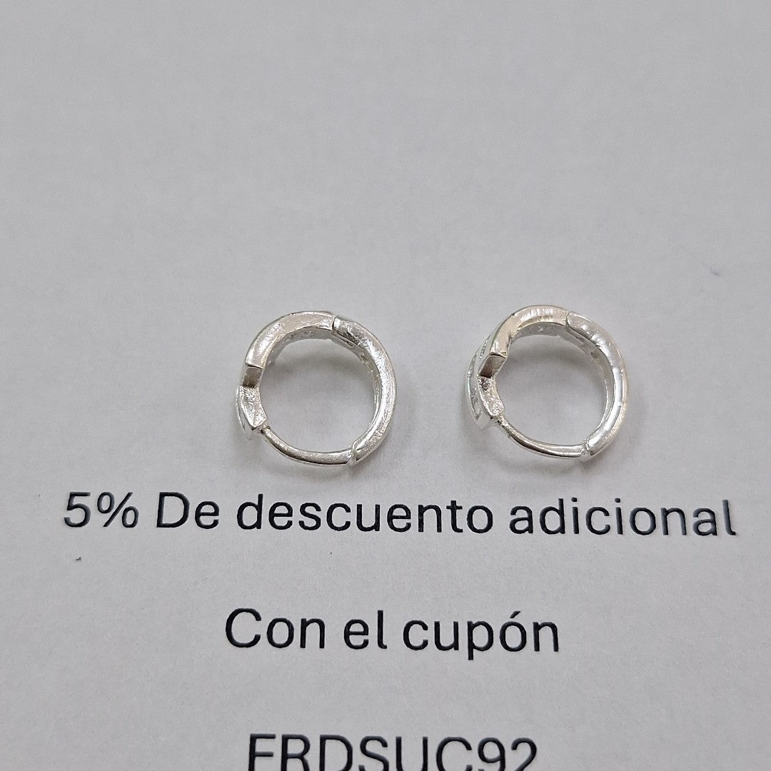 HUGGIES CIRCONIAS PLATA .925 1.9 GR (NUEVO)