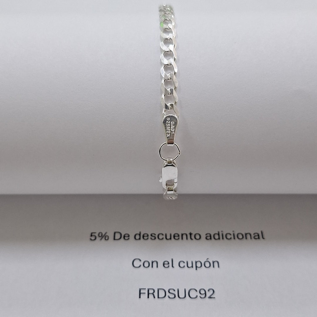 PULSERA BARBADA PLATA .925 21 CM 4.2 GR (NUEVO)