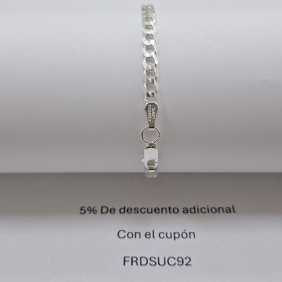 PULSERA BARBADA PLATA .925 21 CM 4.2 GR (NUEVO)