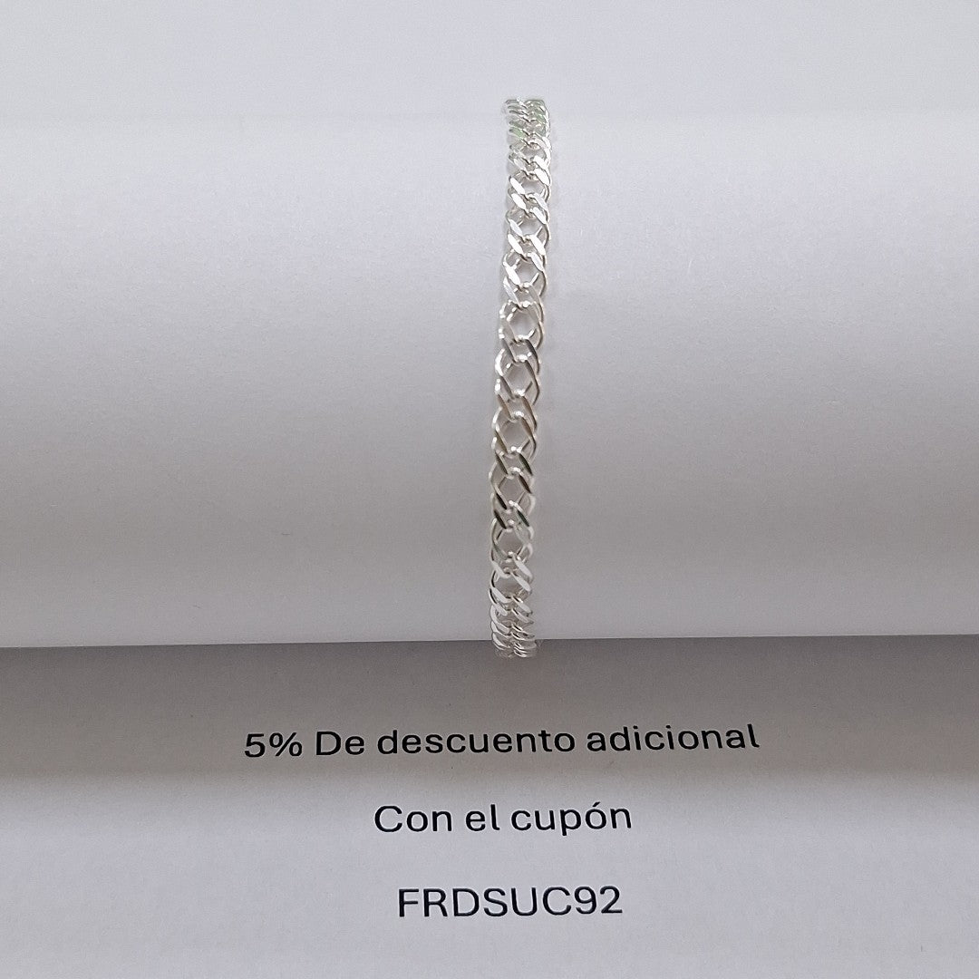 PULSERA DOBLE ESLABON PLATA .925 21 CM 3.63 GR (NUEVO)