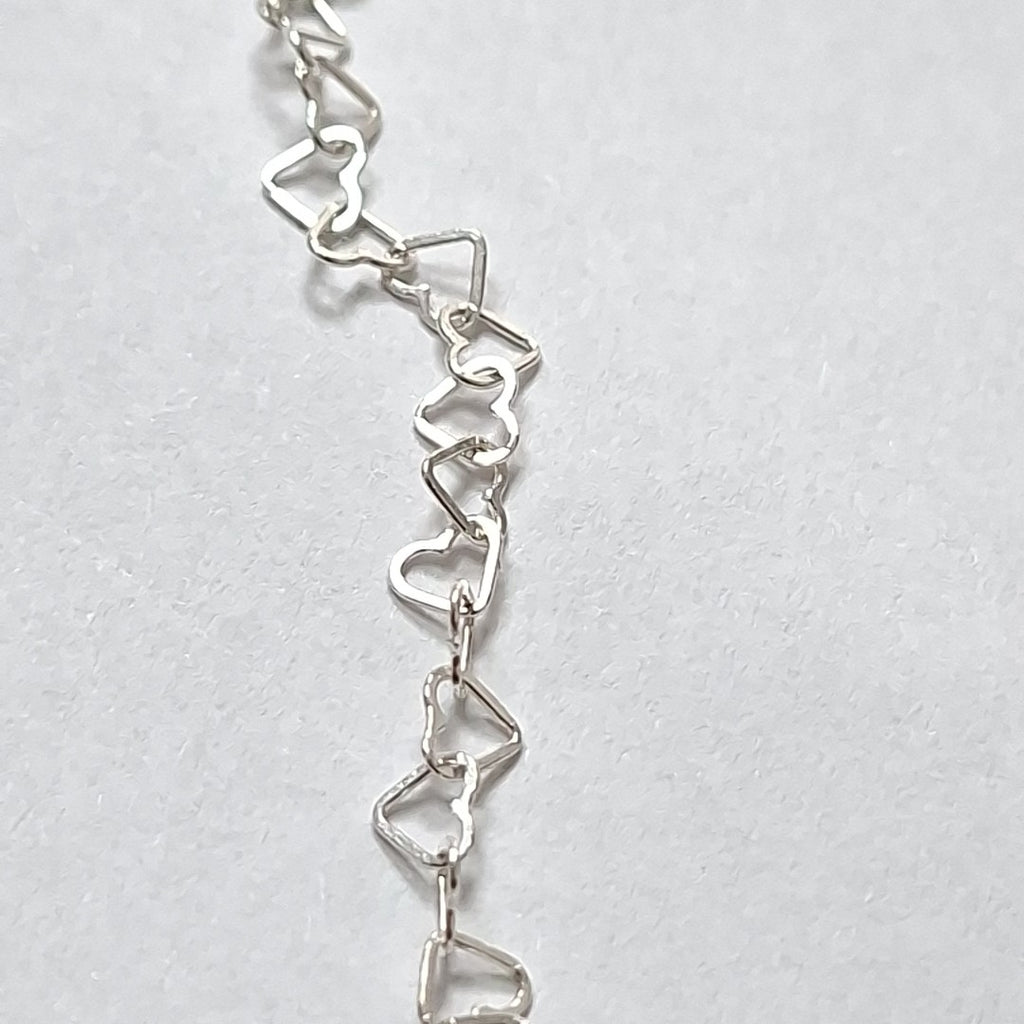 CADENA CORAZONES PLATA .925 60 CM 3.02 GR (NUEVO)