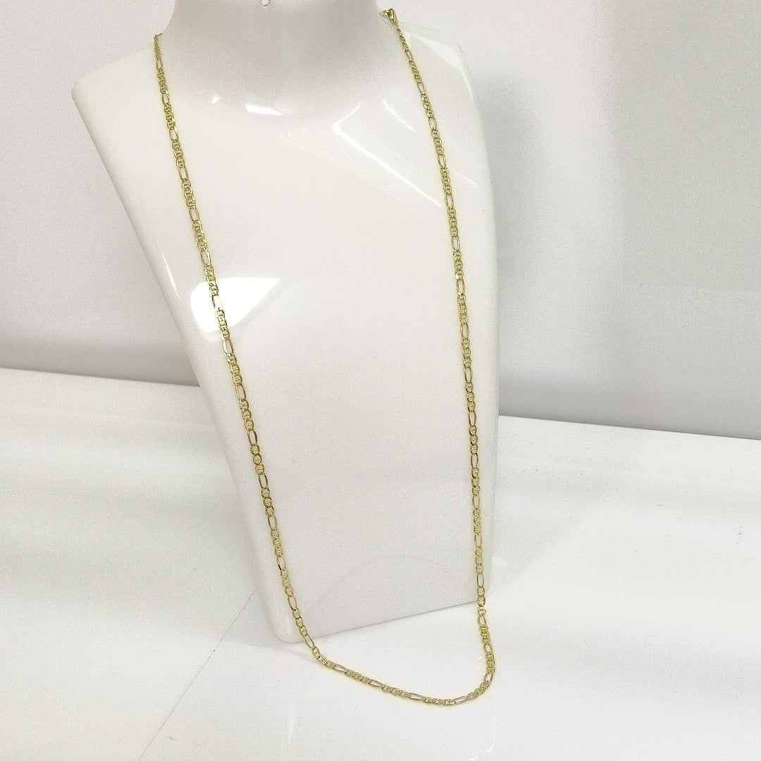 CADENAS TEJIDO FIGARO GUCHI ORO 10K 60 CM 5.3 GR (NUEVO)