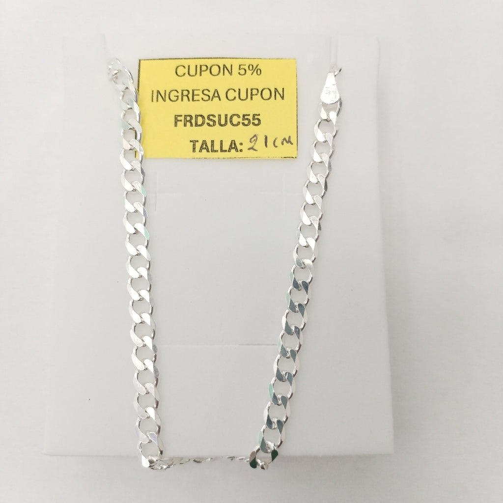 PULSERA BARBADA PLATA .925 21 CM 7.43 GR (NUEVO)