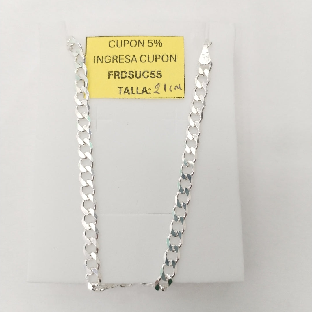 PULSERA BARBADA PLATA .925 21 CM 7.43 GR (NUEVO)