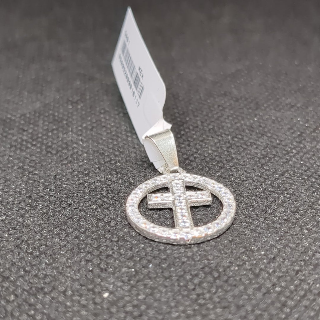 DIJE CRUZ C/CIRCONIAS PLATA .925 2.3 GR (NUEVO)