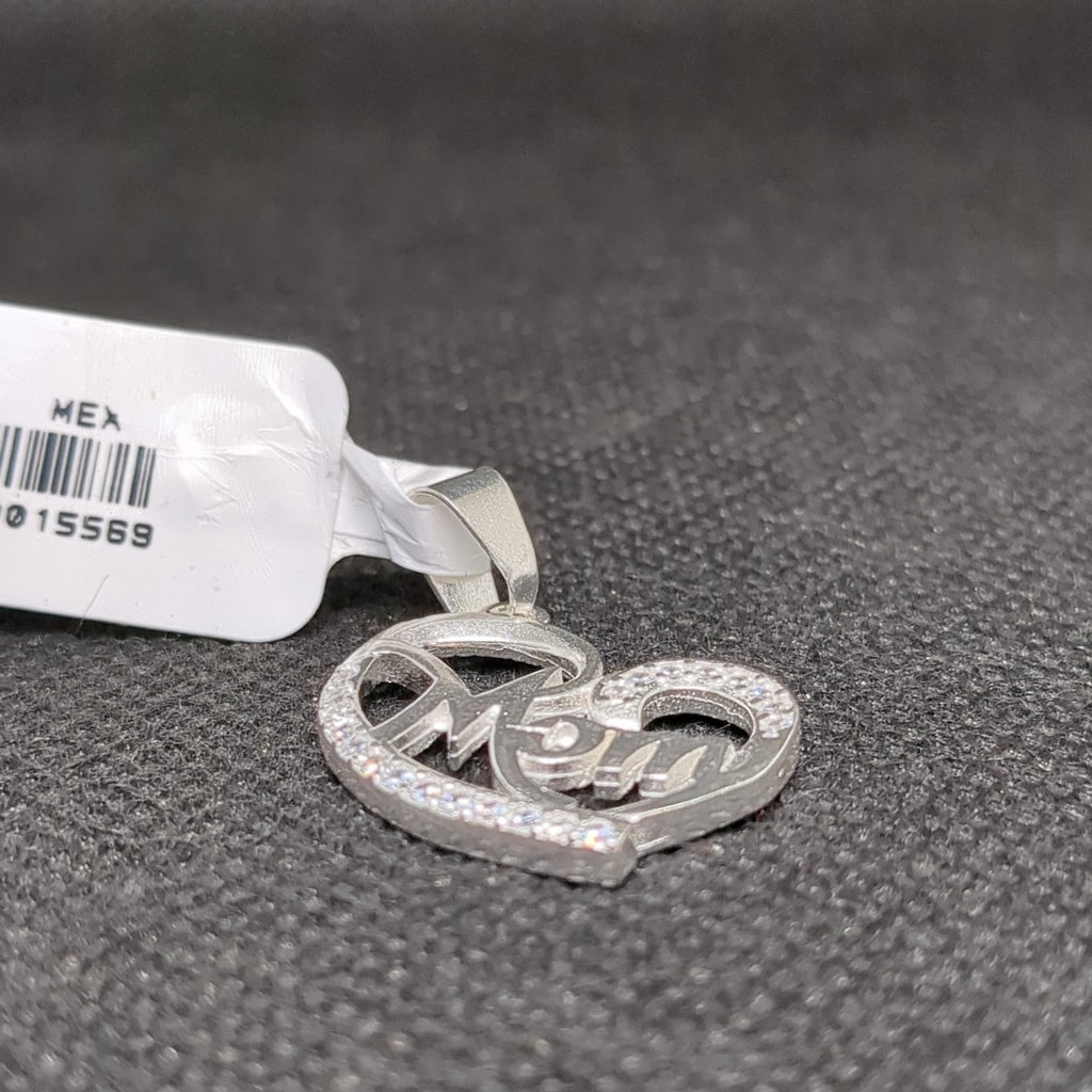 DIJE CORAZON C/CIRCONIAS PLATA .925 3.1 GR (NUEVO)