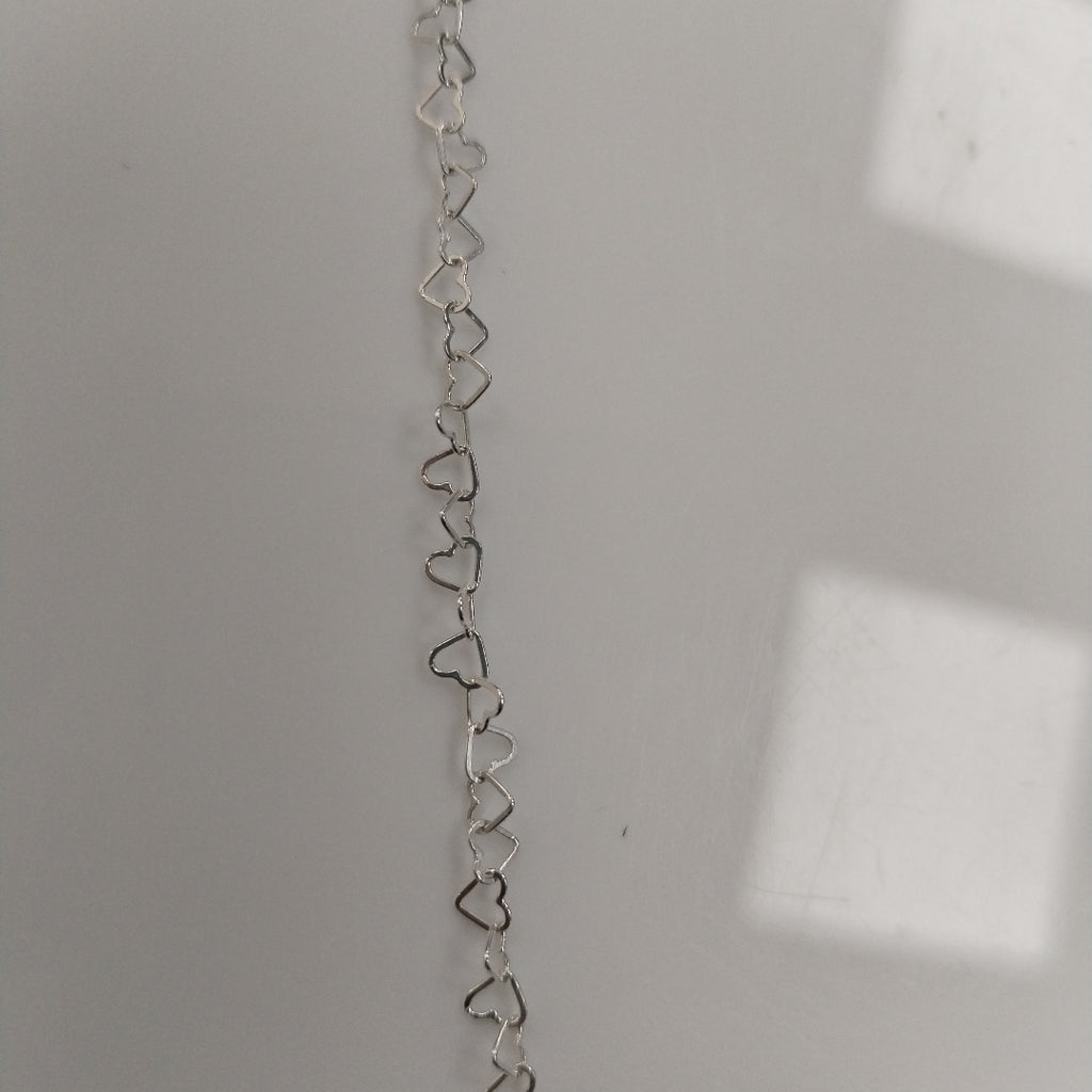 CADENA CORAZONES PLATA .925 60 CM 3.02 GR (NUEVO)