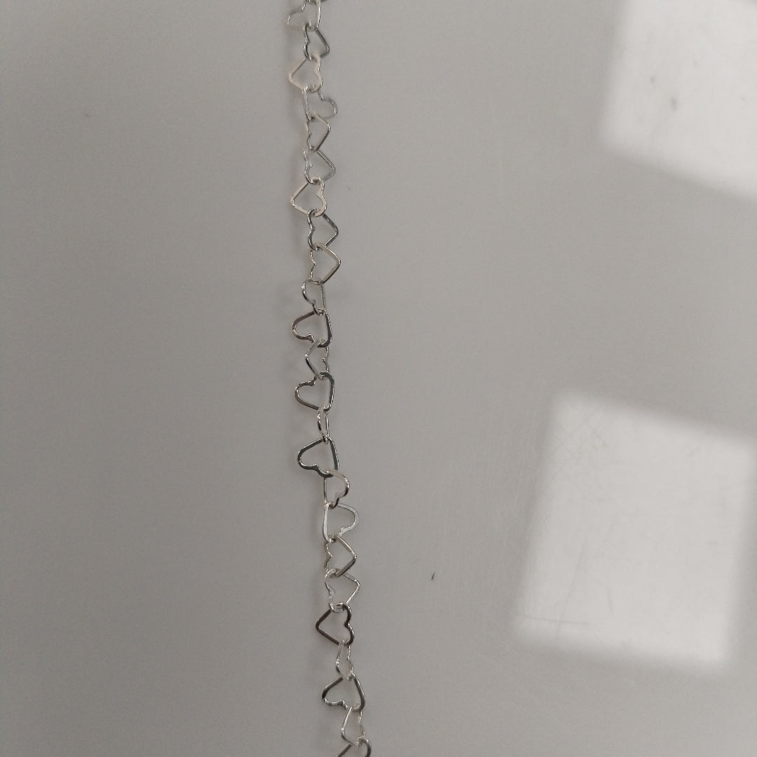 CADENA CORAZONES PLATA .925 60 CM 3.02 GR (NUEVO)