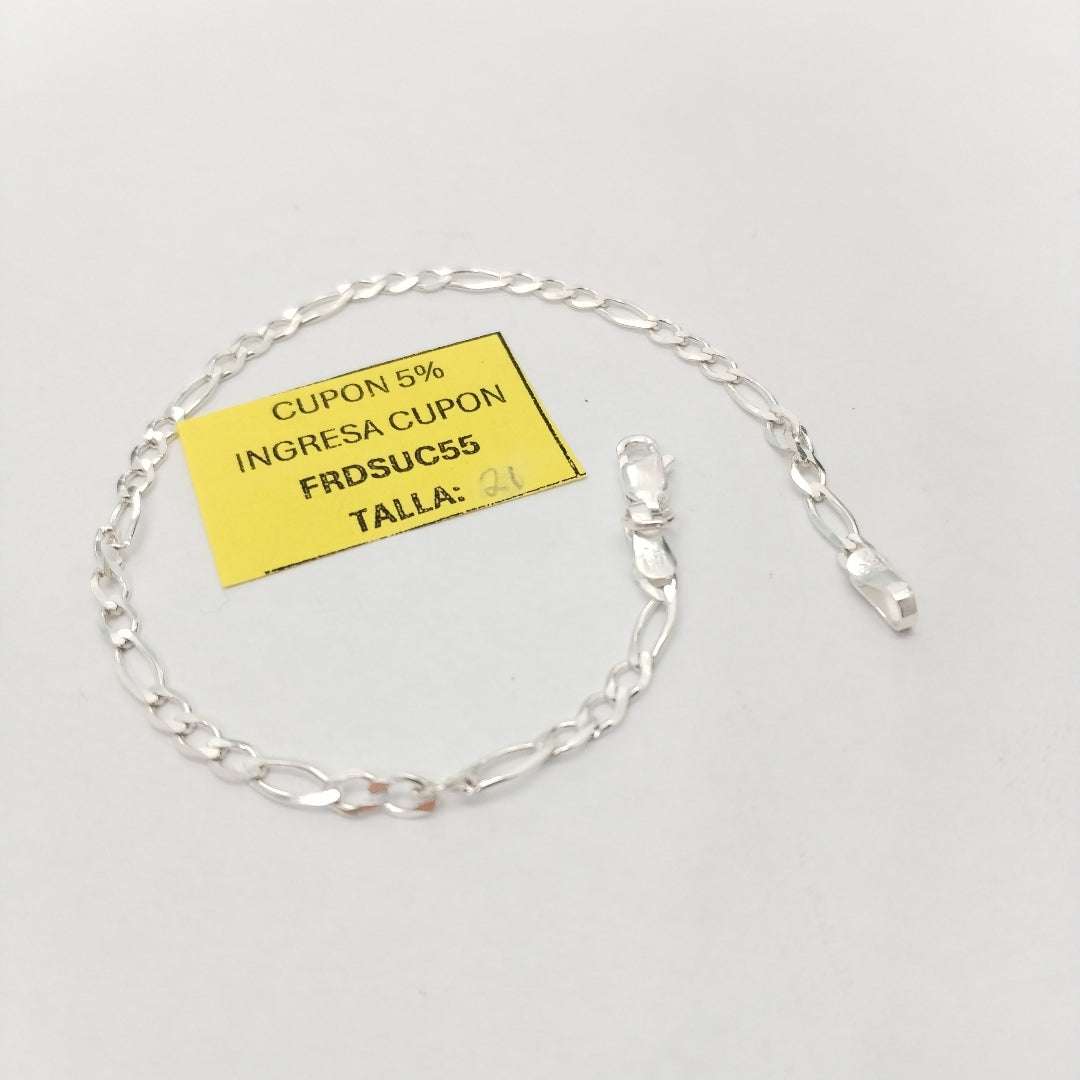 PULSERA TEJIDO 3X1 PLATA .925 21 CM 3.2 GR (NUEVO)