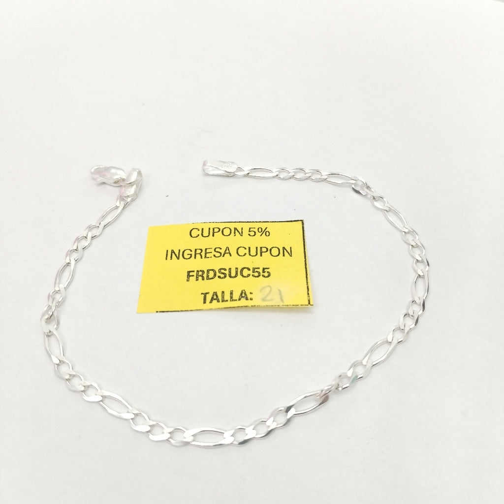 PULSERA TEJIDO 3X1 PLATA .925 21 CM 3.3 GR (NUEVO)