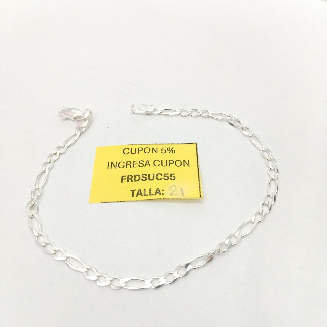 PULSERA TEJIDO 3X1 PLATA .925 21 CM 3.3 GR (NUEVO)