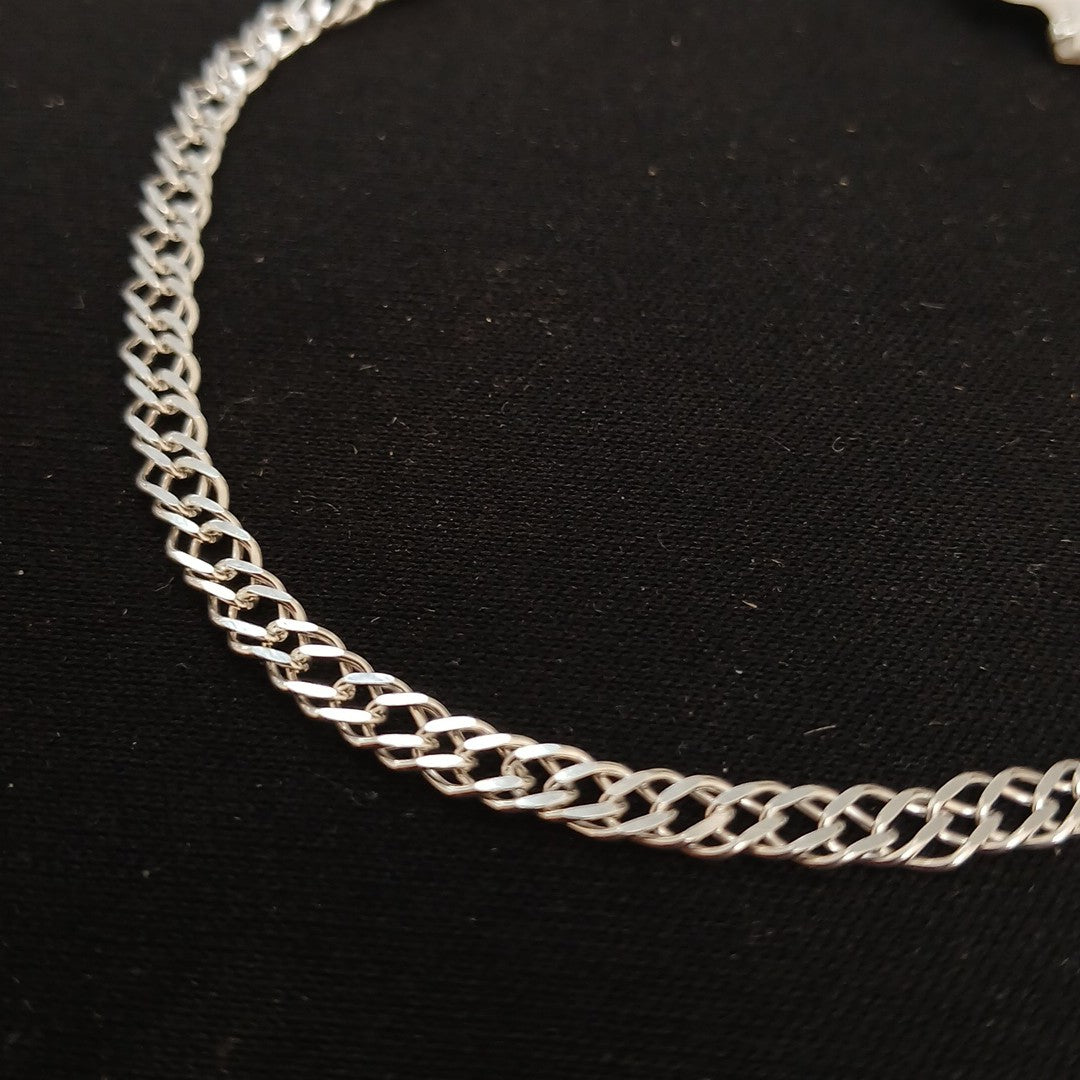PULSERA DOBLE ESLABON PLATA .925 18 CM 3.43 GR (NUEVO)