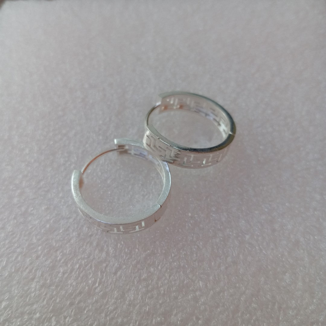 ARETES ARRACADAS GRECAS PLATA .925 4.13 GR (NUEVO)