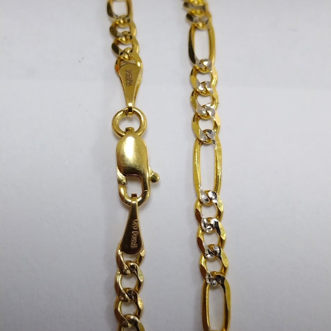 CADENAS 3X1 DIAMANTADA ORO 14K 55 CM 8.5 GR (NUEVO)