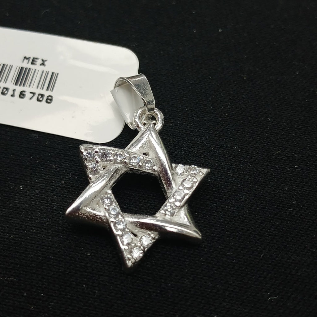 DIJE ESTRELLA DE DAVID C/CIRCONIAS PLATA .925 2.6 GR (NUEVO)