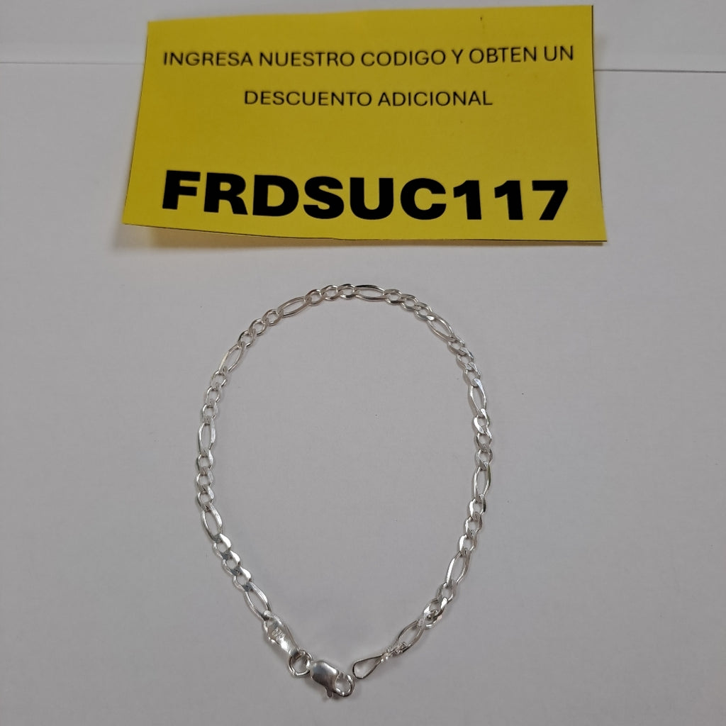 PULSERA TEJIDO 3X1 PLATA .925 21 CM 3.2 GR (NUEVO)