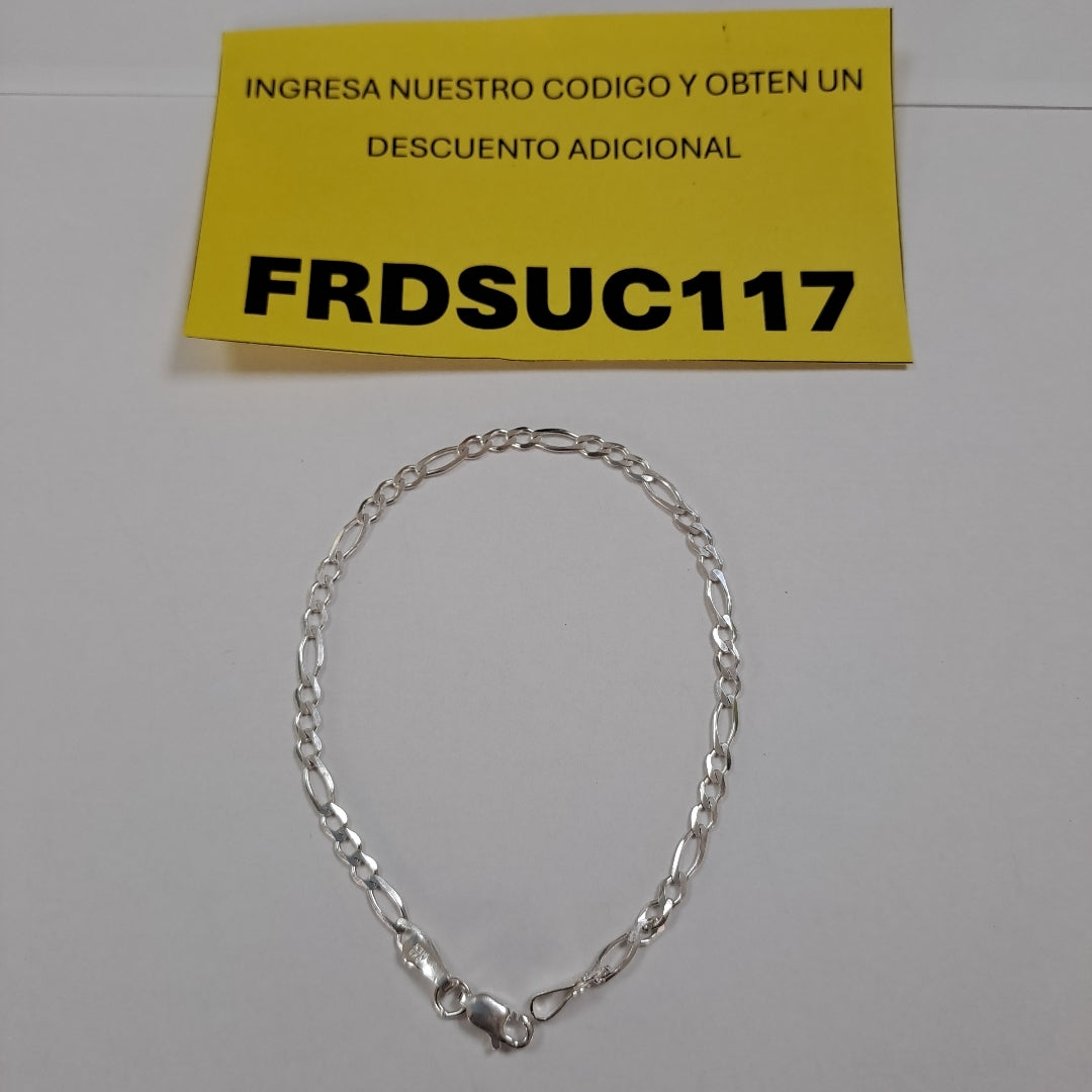 PULSERA TEJIDO 3X1 PLATA .925 21 CM 3.2 GR (NUEVO)