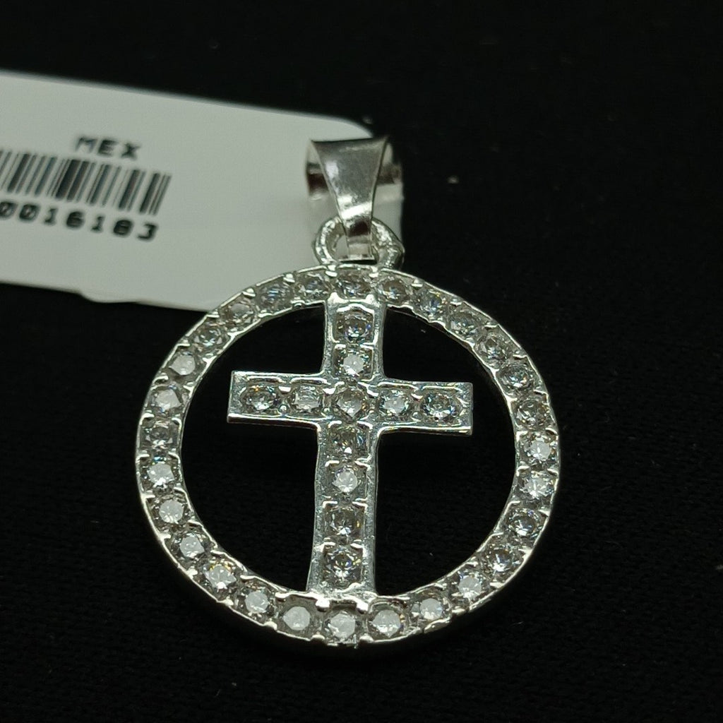 DIJE CRUZ C/CIRCONIAS PLATA .925 2.5 GR (NUEVO)