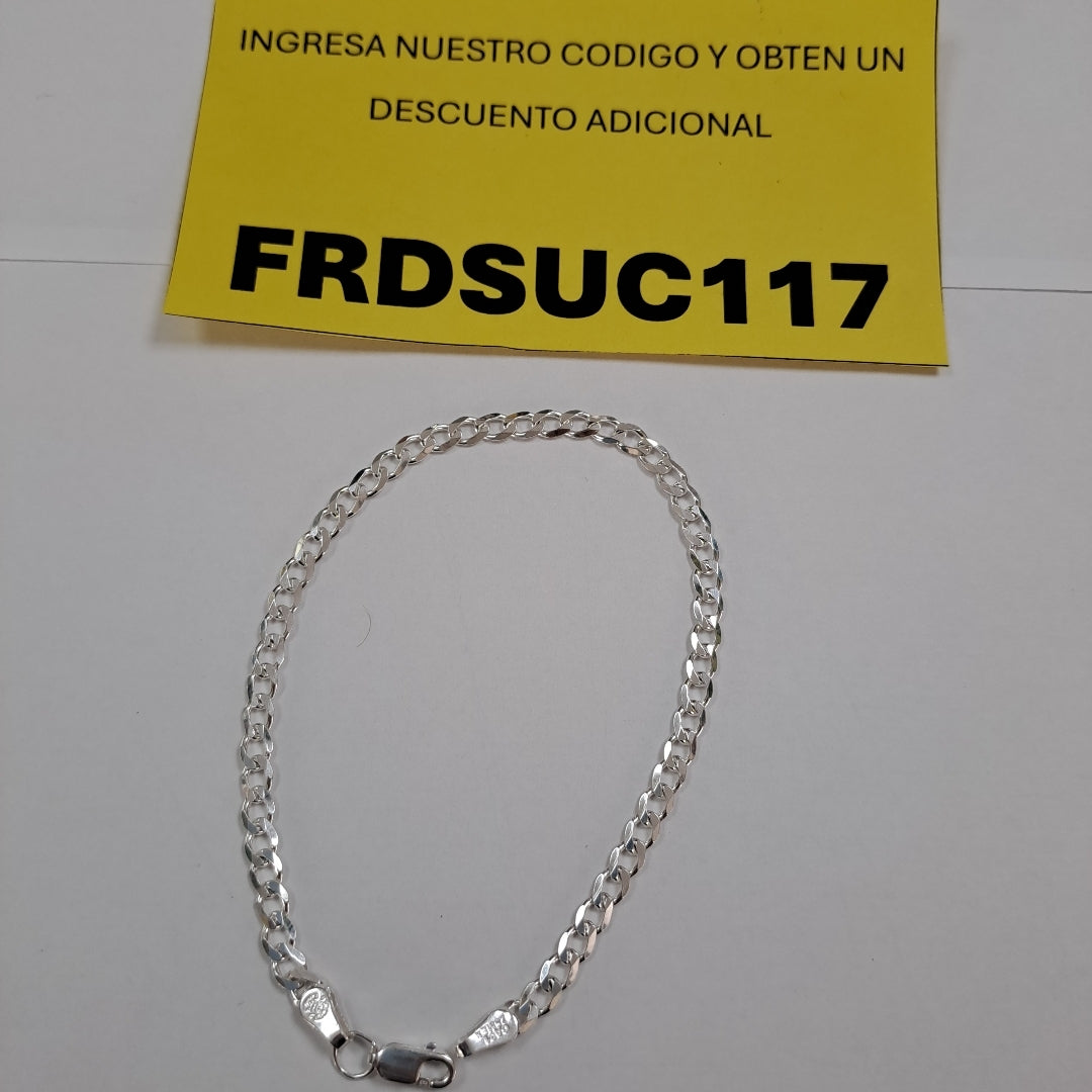 PULSERA BARBADA PLATA .925 21 CM 4.3 GR (NUEVO)