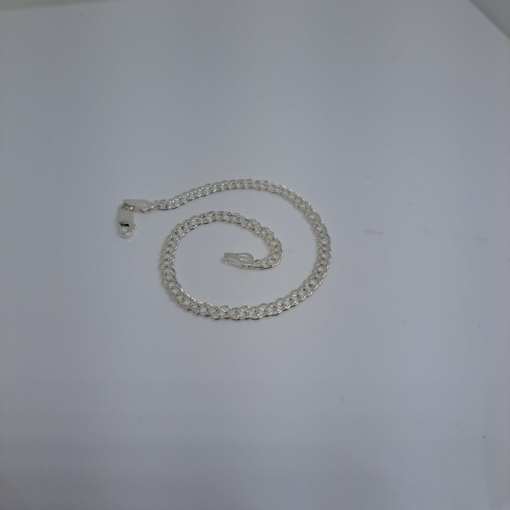 PULSERA DOBLE ESLABON PLATA .925 18 CM 3.53 GR (NUEVO)