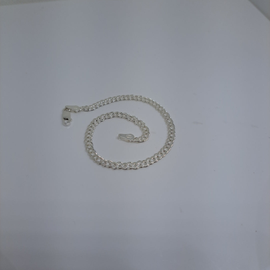 PULSERA DOBLE ESLABON PLATA .925 18 CM 3.53 GR (NUEVO)