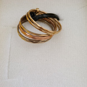 SEMANARIO DE ARGOLLAS ORO, ORO COMBINADO 14 K 3.9 GRMS (SEMINUEVO)