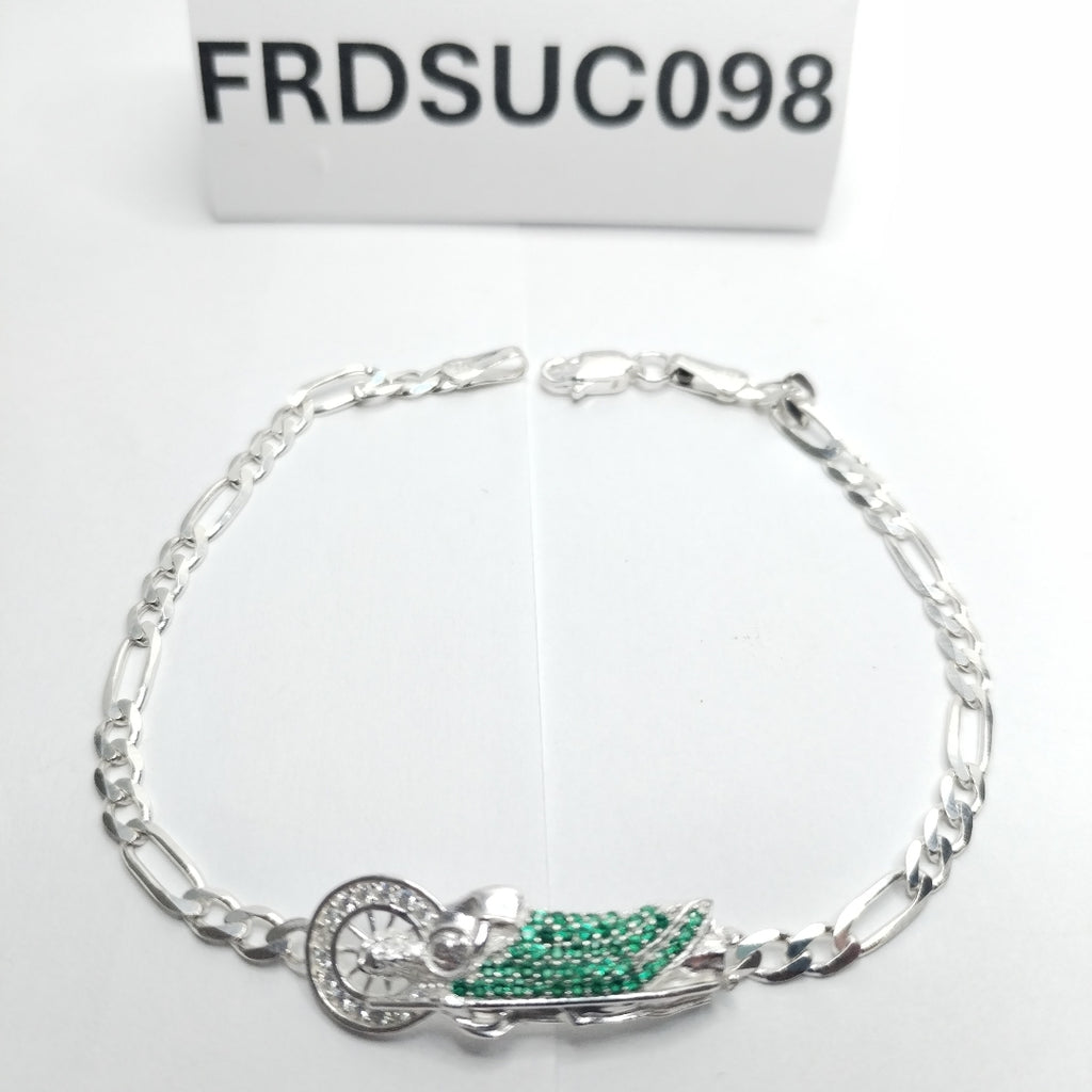 PULSERA TEJIDO SAN JUDAS PLATA .925 21 CM 5.5 GR (NUEVO)
