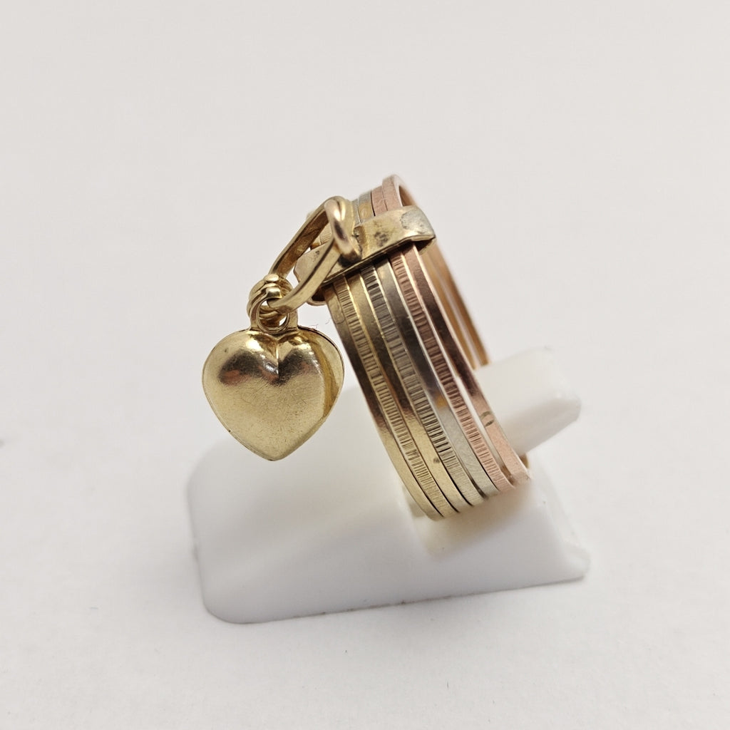 ANILLITO, SEMANARIO DE ARGOLLAS ORO COMBINADO 14 K 4.6 GRMS (SEMINUEVO)