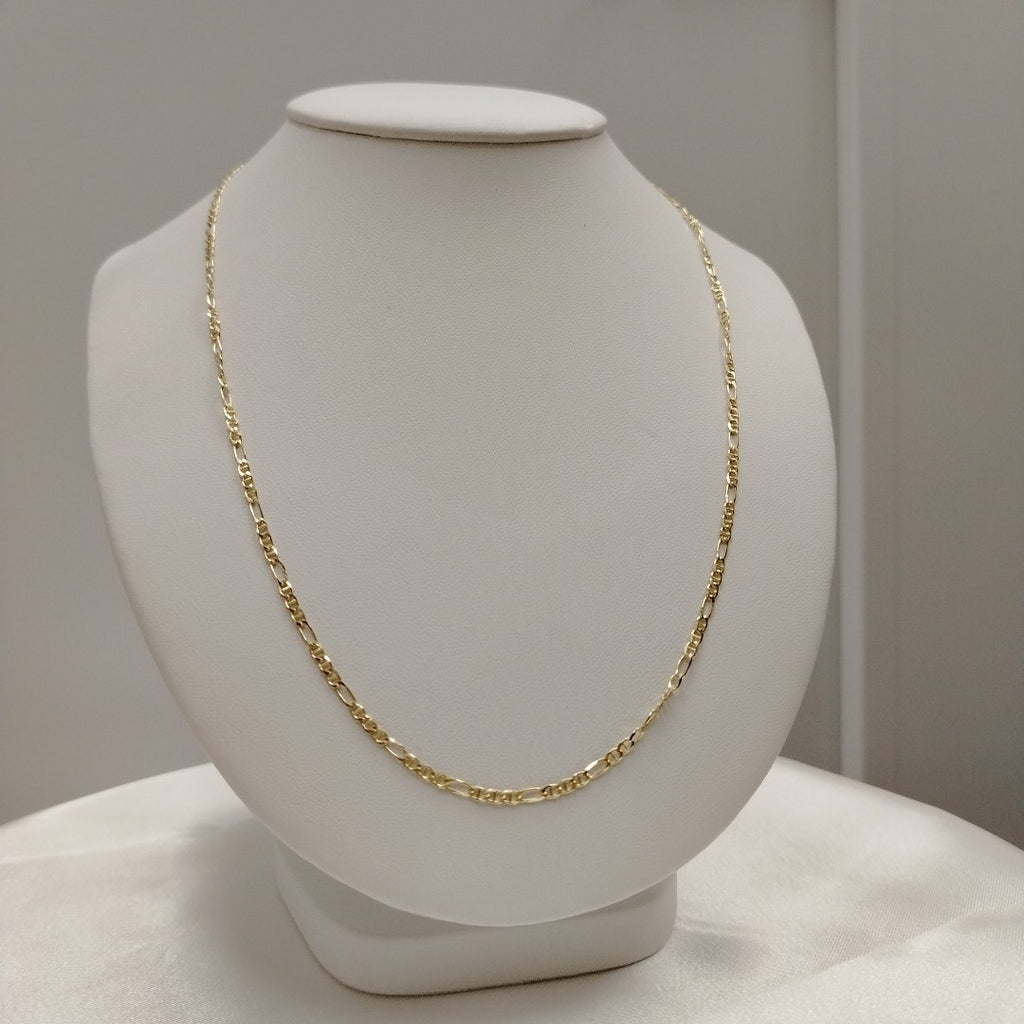 CADENAS TEJIDO FIGARO GUCHI ORO 10K 55 CM 5 GR (NUEVO)
