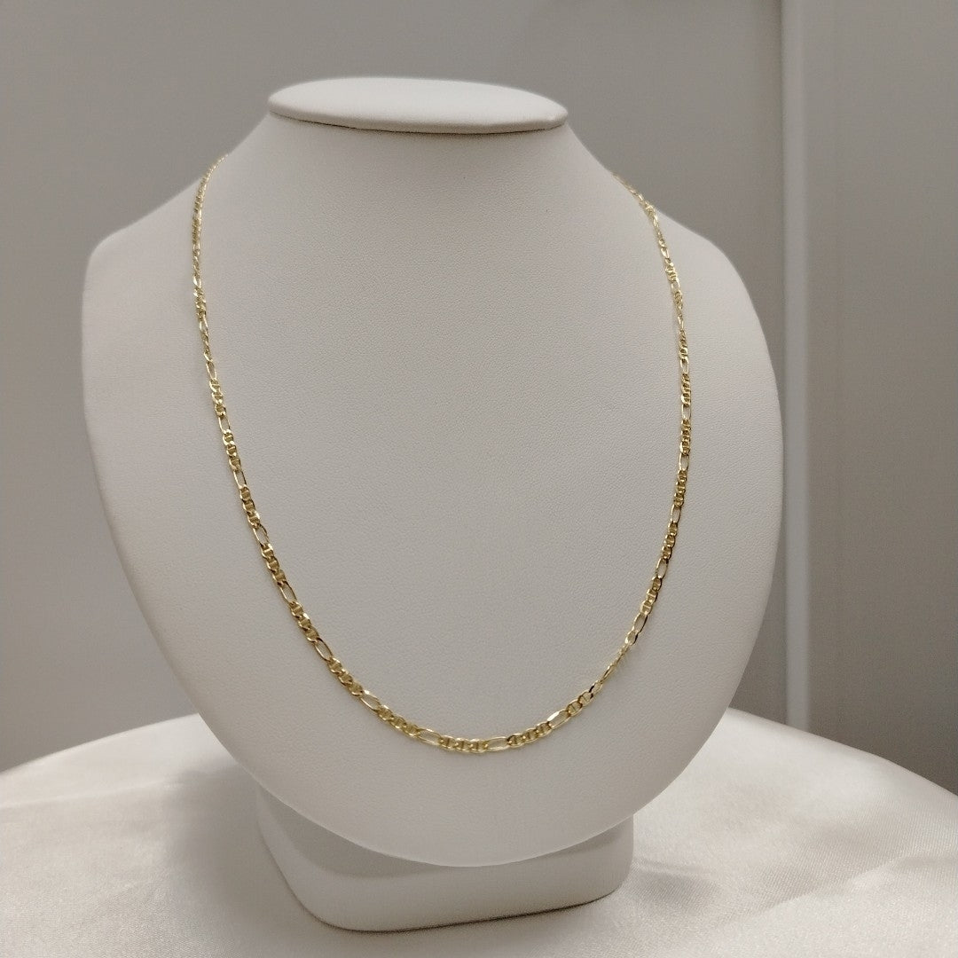 CADENAS TEJIDO FIGARO GUCHI ORO 10K 55 CM 5 GR (NUEVO)