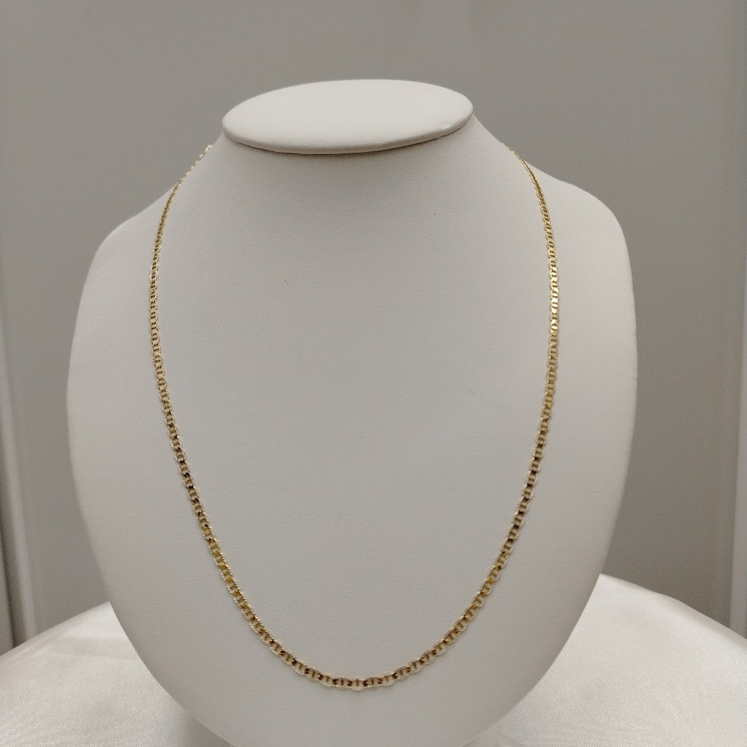 CADENAS TEJIDO GUCHI DIAMANTADO ORO 10K 55 CM 3.9 GR (NUEVO)