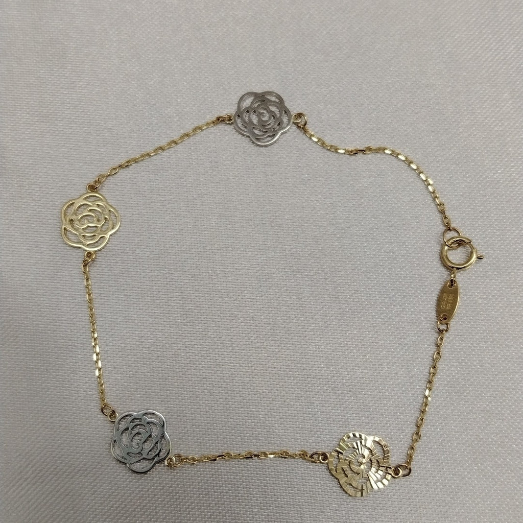 PULSERAS TEJIDO ESPECIAL C/DIJE ORO 10K 18 CM 1.7 GR (NUEVO)
